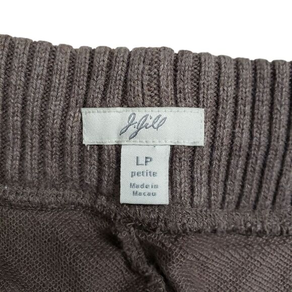 J Jill Womens Pants Large Capri Cropped Brown Cotton Elastic Waist Straight Boho - Picture 3 of 13